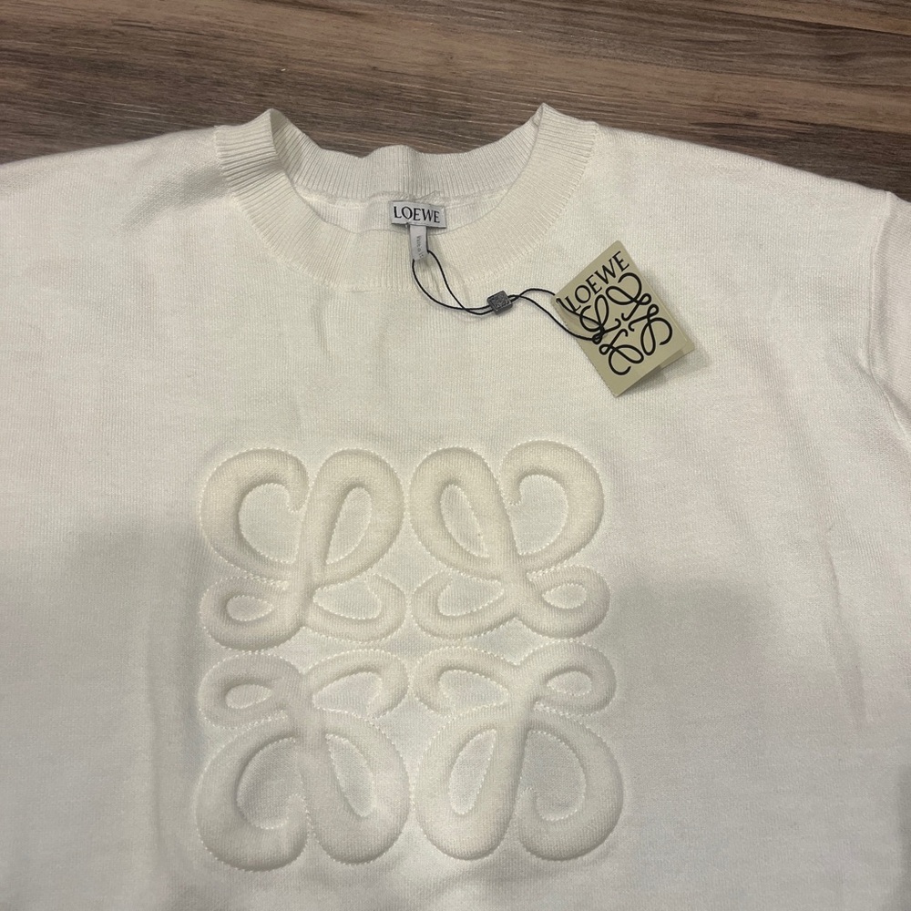 Loewe White Anagram Sweater in Wool (NWT)